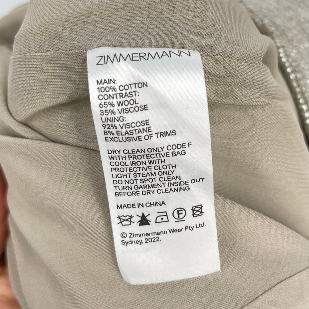 Zimmermann | NWT Coaster Metallic Split Pants in Champagne Silver Size 1 / US 6 - Picture 13 of 14